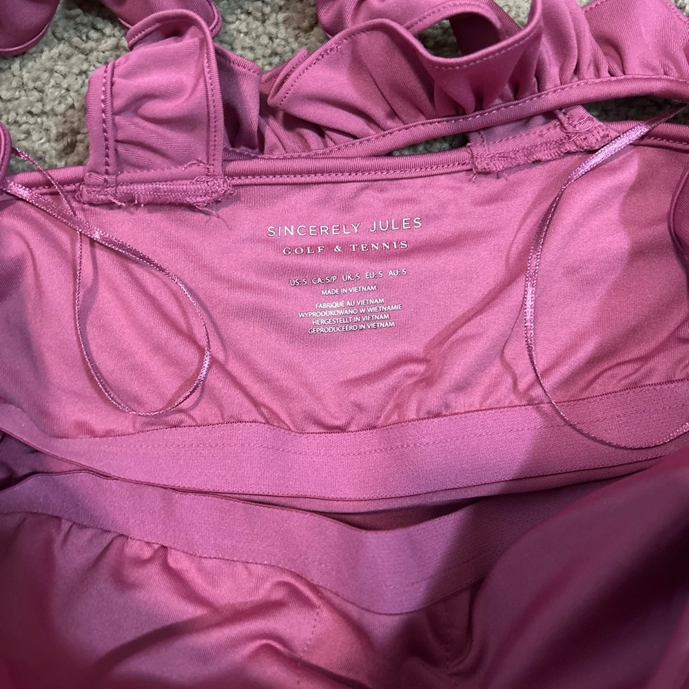 Sincerely Jules Golf & Tennis Athletic Dress Ruffled Straps Size Small Like New - Picture 4 of 8